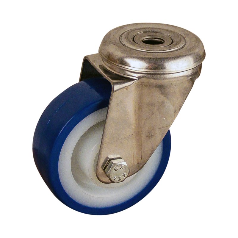 Lenkrolle 80mm serie 27 ᠆ 30 Rückenloch Rollenlager Edelstahl