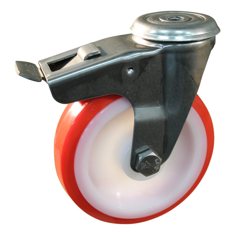 roulette pivotante avec frein 150mm série 27 ᠆ 30 trou pour boulon palier lisse