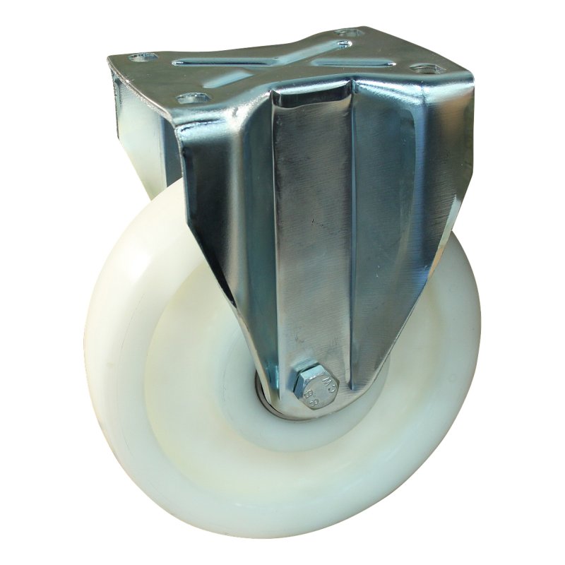 fixed castor 200mm serie 33 ᠆ 19 plate mounting plain bore