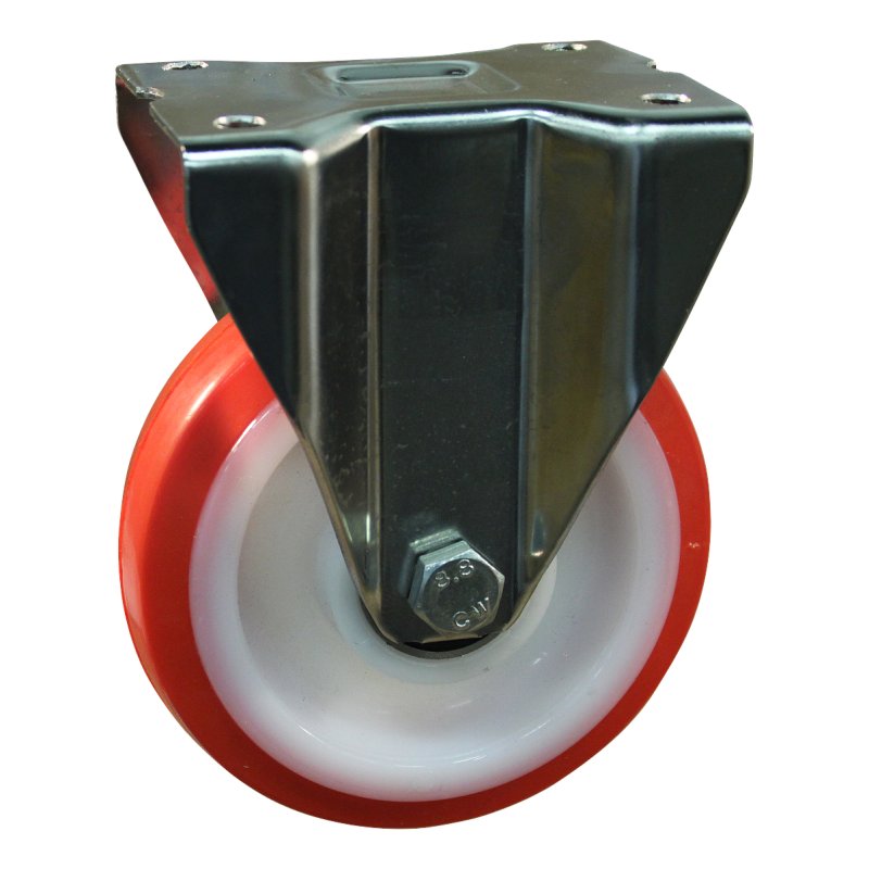 Bockrolle 100mm serie 27 ᠆ 31 Plattenbefestigung Kugellager aus rostfreiem Stahl