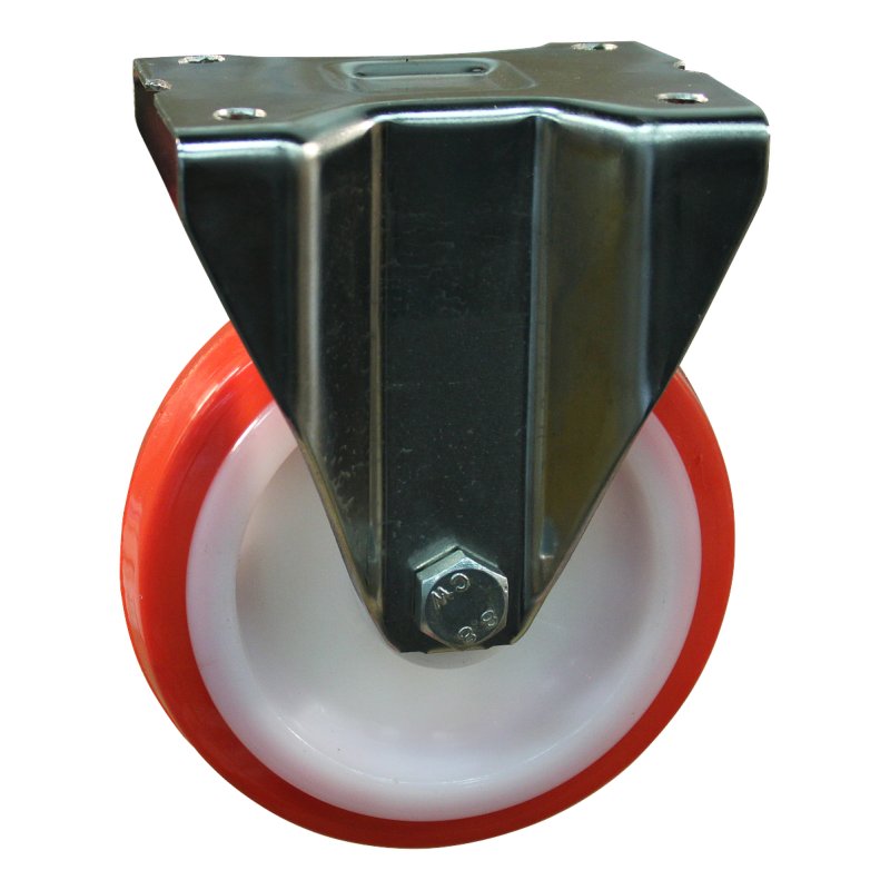 fixed castor 80mm series 27 ᠆ 31 plate mounting plain bore