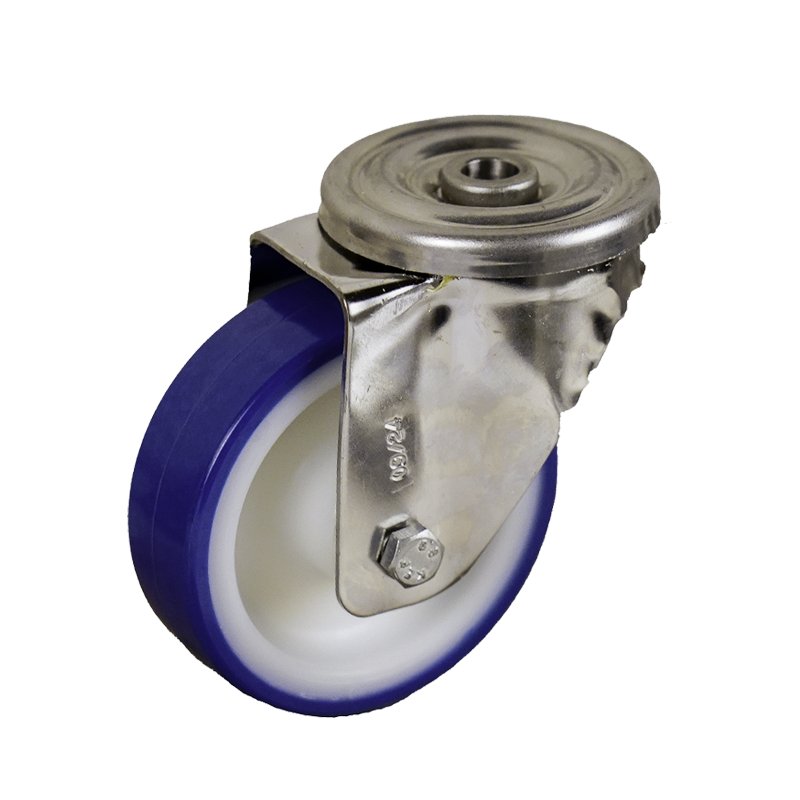 zwenkwiel 100mm serie 27 ᠆ 31 boutgat RVS rollager