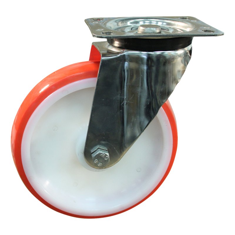 swivel castor 200mm series 27 ᠆ 31 plate mounting SS roller bearing