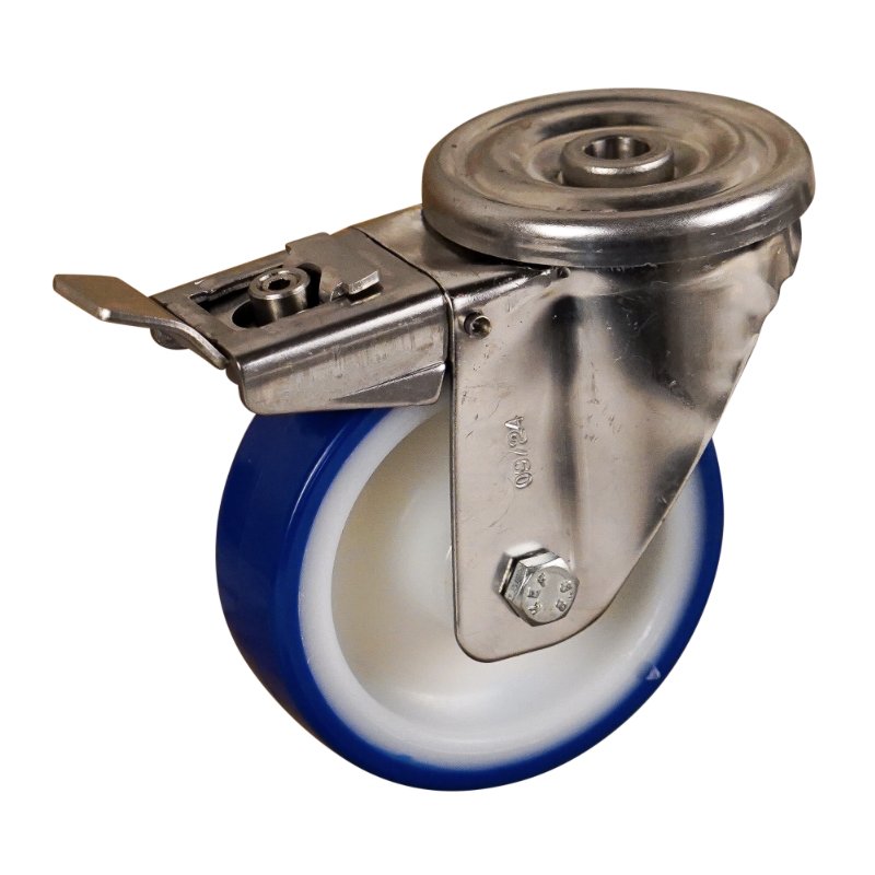 swivel castor with brake 100mm series 27 ᠆ 31 bolt hole Stainless steel ball bearing