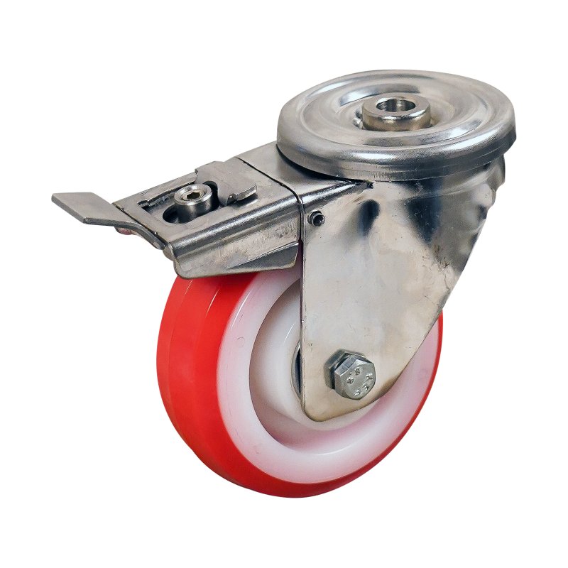 swivel castor with brake 100mm series 27 ᠆ 31 bolt hole Stainless steel ball bearing