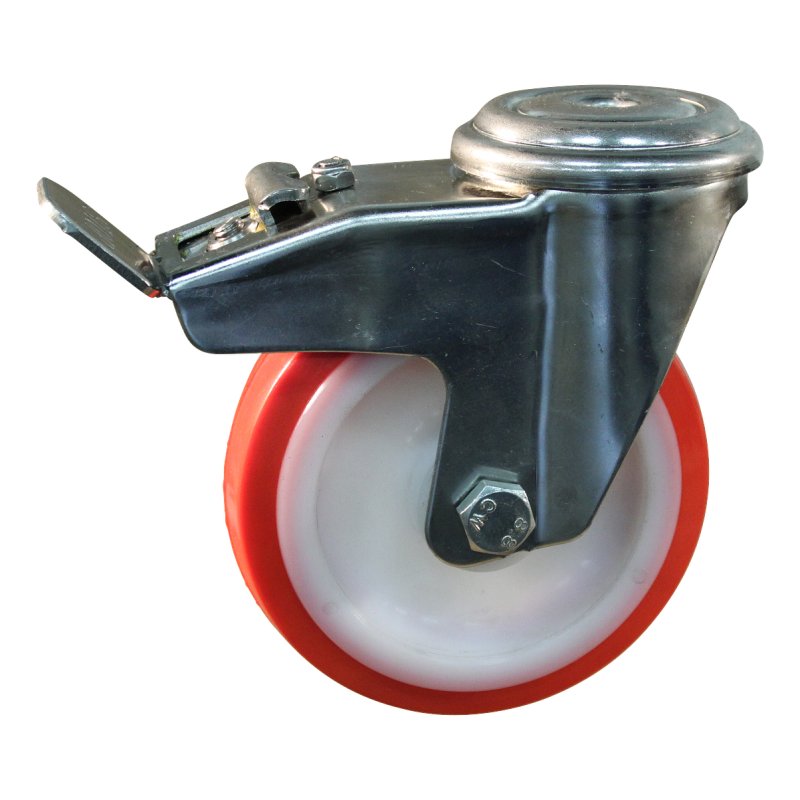 roulette pivotante avec frein 150mm série 27 ᠆ 31 trou pour boulon palier lisse