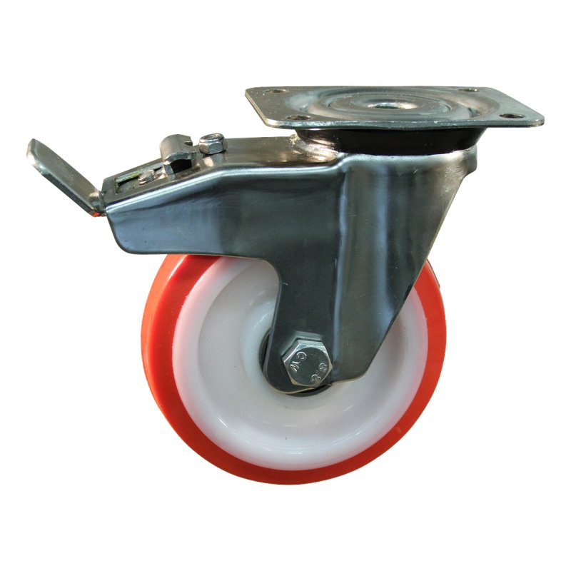 zwenkwiel geremd 150mm serie 27 ᠆ 31 plaatbevestiging kogellager