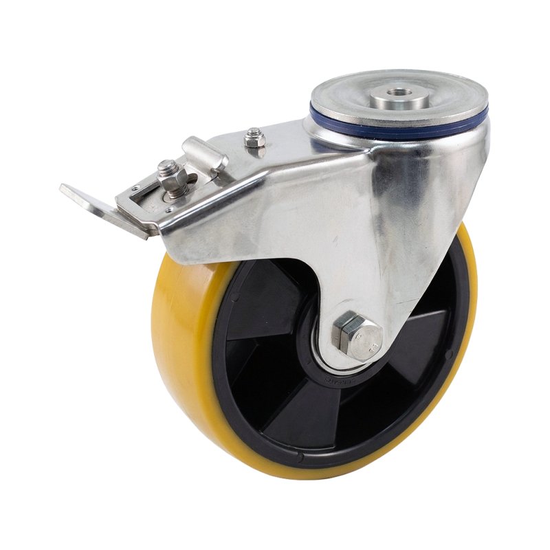 swivel castor with brake 160mm series 27 ᠆ 31 bolt hole Stainless steel ball bearing