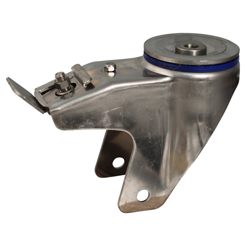 Lenkrolle mit Feststeller 175mm serie 27 ᠆ 31 Rückenloch Rollenlager Edelstahl