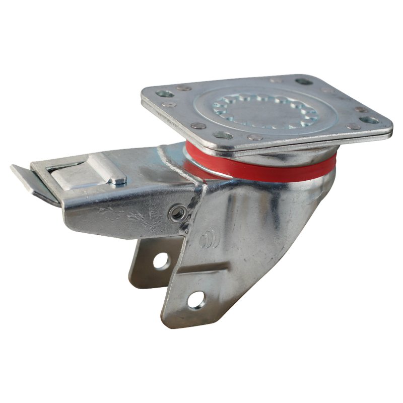 swivel castor with brake 125mm series 10 ᠆ 17 plate mounting ball bearing