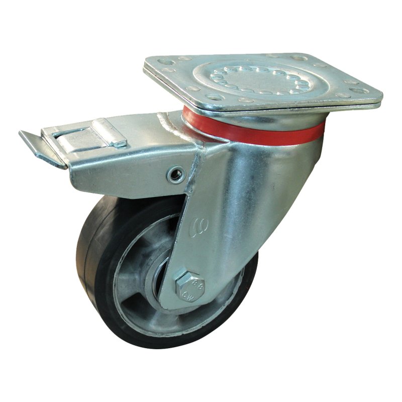 zwenkwiel geremd 160mm serie 10 ᠆ 17 plaatbevestiging kogellager RVS kogellager