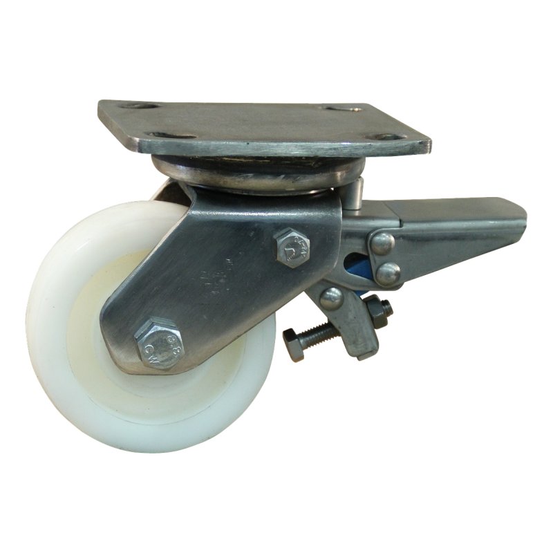 zwenkwiel geremd 100mm serie 33 ᠆ 32 plaatbevestiging glijlager