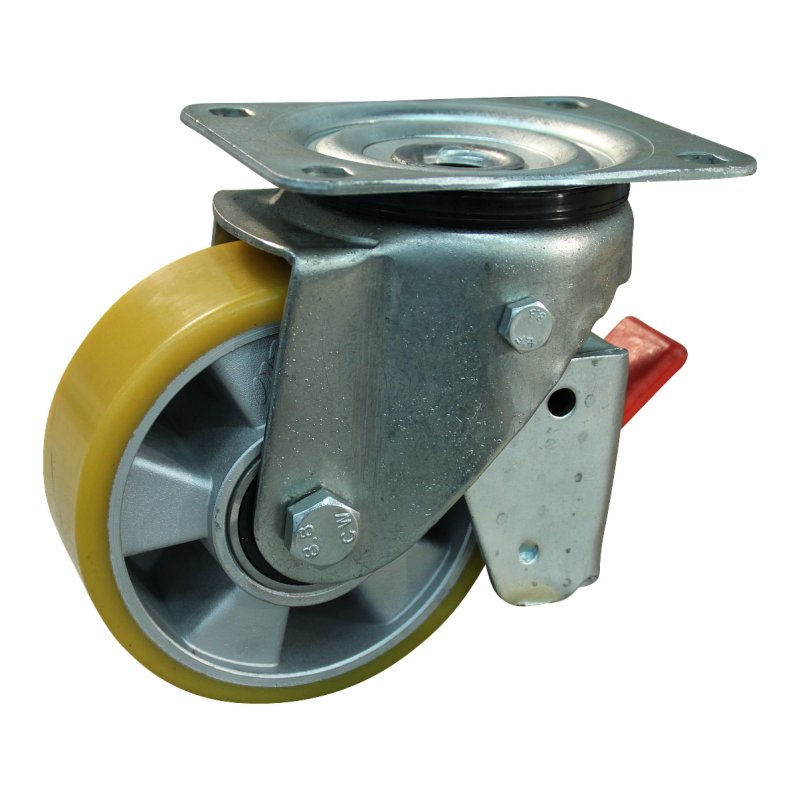 Lenkrolle mit Feststeller 125mm Serie 29 ᠆ 11 Plattenbefestigung Kugellager