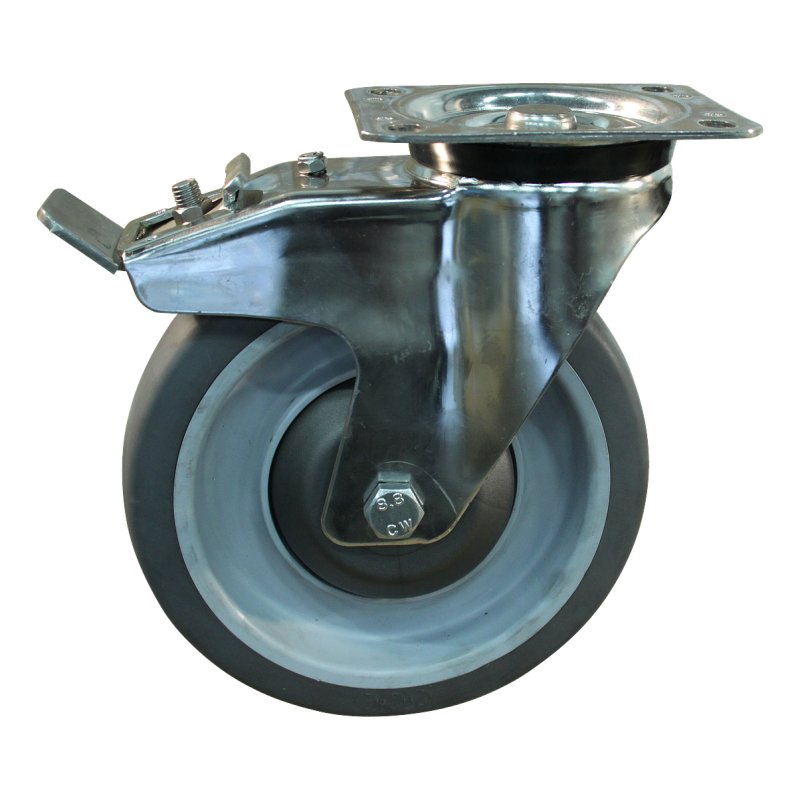Lenkrolle mit Feststeller 200mm serie 19 ᠆ 31 Plattenbefestigung Kugellager aus rostfreiem Stahl