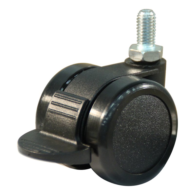 Lenkrolle mit Feststeller 42mm Serie 65 - 73 draadstift M8 Gleitlager