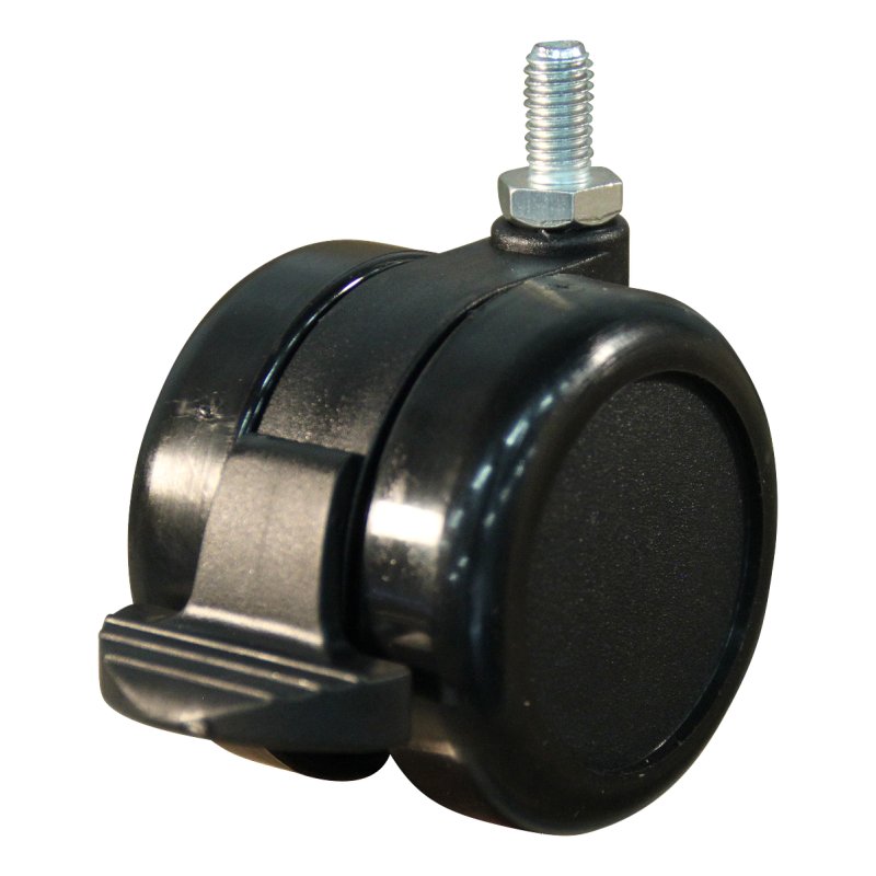 Lenkrolle mit Feststeller 60mm Serie 65 - 73 draadstift M8 Gleitlager
