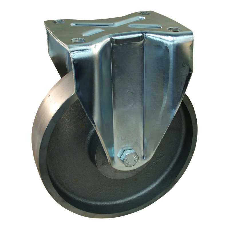 fixed castor 200mm serie 45 ᠆ 19 plate mounting plain bore