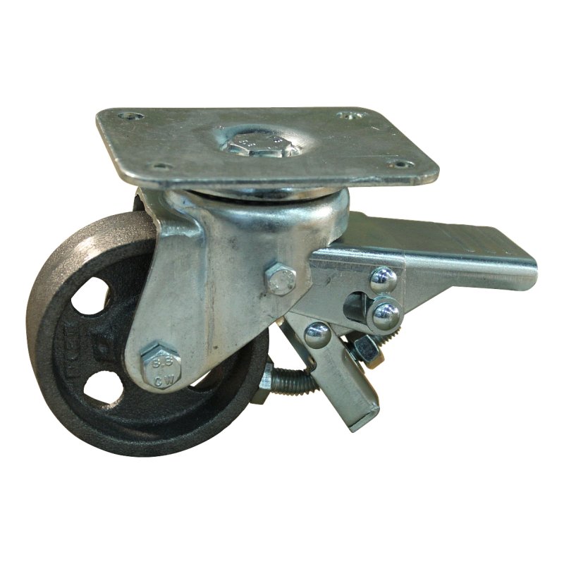 Lenkrolle mit Feststeller 80mm serie 45 ᠆ 19 Plattenbefestigung Gleitlager