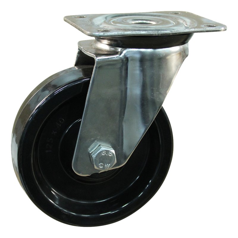 swivel castor 80mm serie 35 ᠆ 31 plate mounting plain bore