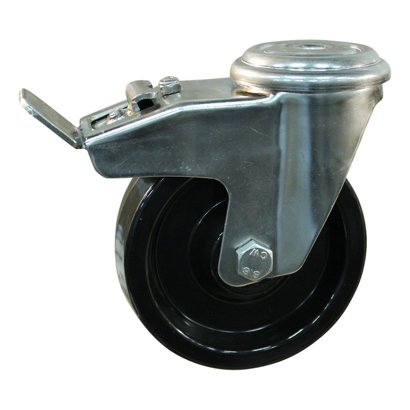 roulette pivotante avec frein 100mm serie 35 ᠆ 31 trou pour boulon palier lisse