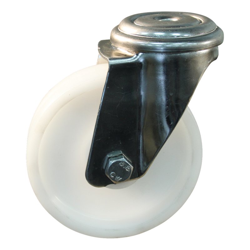 roulette pivotante 125mm serie 34 ᠆ 31 trou pour boulon roulement à aiguilles éxécution inox