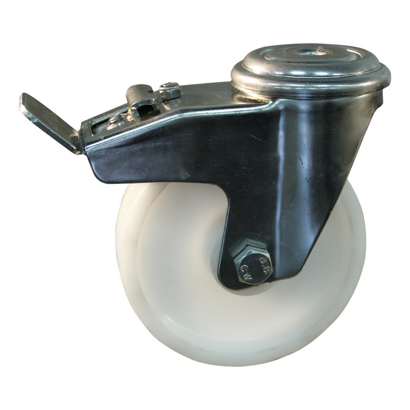 swivel castor with brake 125mm serie 34 ᠆ 31 bolt hole Stainless steel ball bearing