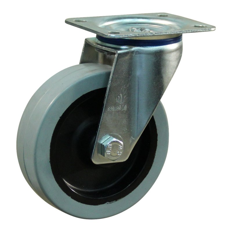 swivel castor 125mm series 14 ᠆ 15 plate mounting roller bearing