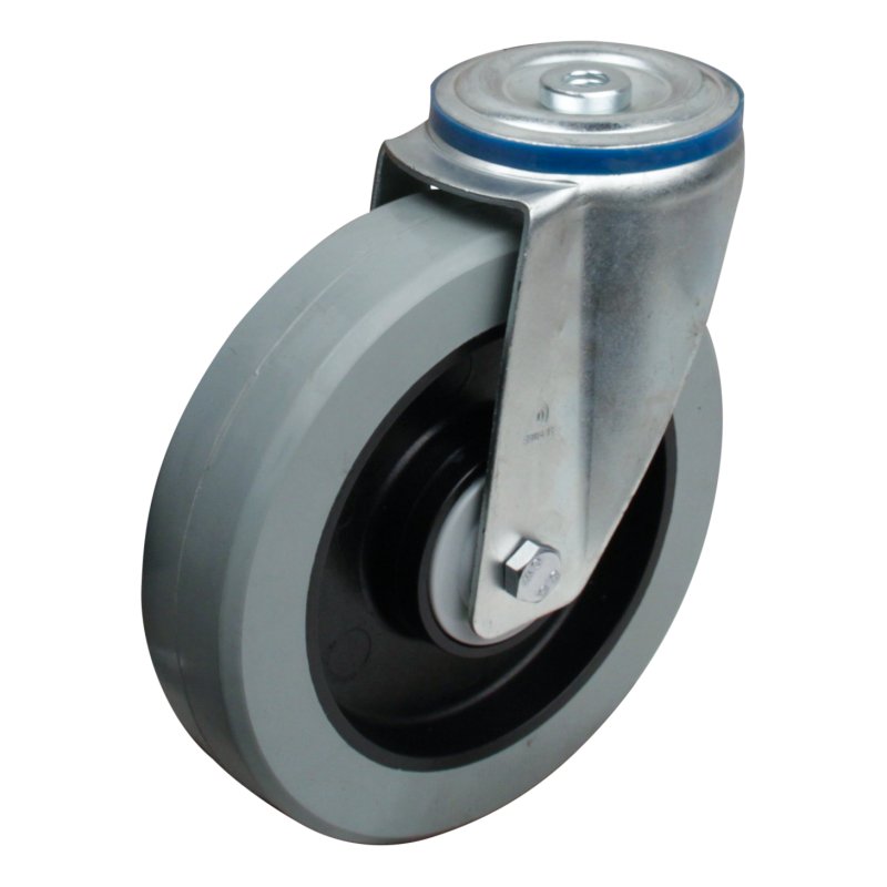 swivel castor 200mm series 14 ᠆ 15 bolt hole ball bearing