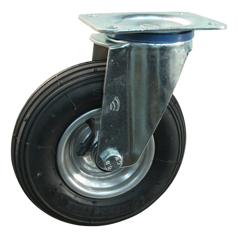 swivel castor 7x1 3/4 (175x45) 1.25x3.8 (200x50) ET0 NL60mm steel C-179 silver grey 15 plate mounting roller bearing