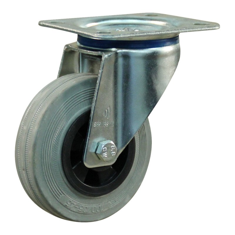 swivel castor 125mm series 11 ᠆ 15 plate mounting roller bearing