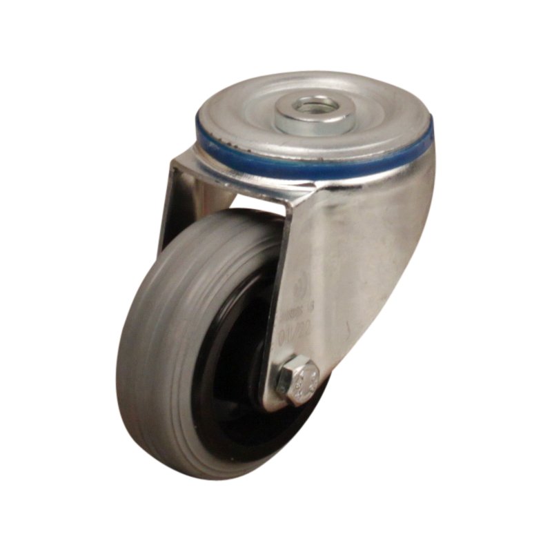 swivel castor 80mm series 11 ᠆ 15 bolt hole plain bore