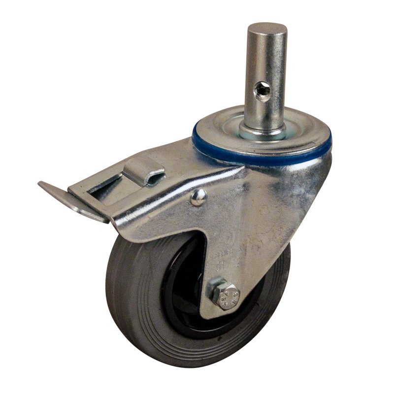 swivel castor with brake 100mm series 11 ᠆ 15 pin roller bearing
