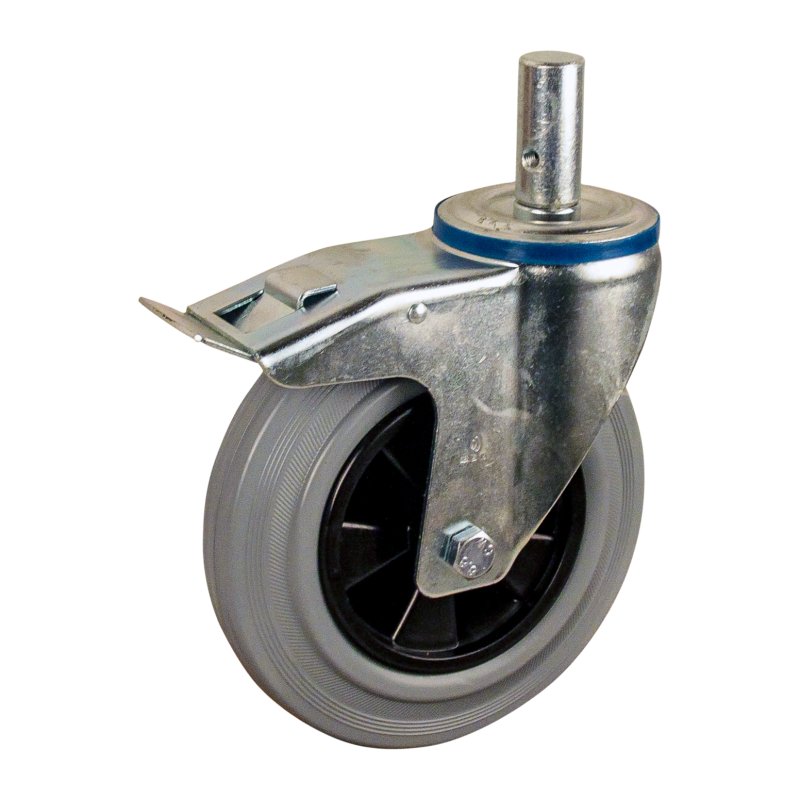 Lenkrolle mit Feststeller 200mm Serie 11 ᠆ 15 Zapfen Rollenlager