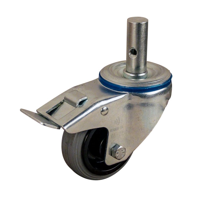 swivel castor with brake 80mm series 11 ᠆ 15 pin roller bearing