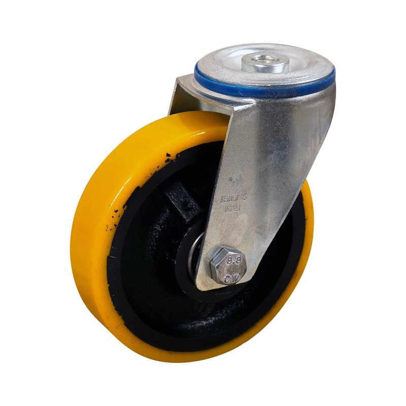 swivel castor 125mm series 28 ᠆ 15 bolt hole ball bearing
