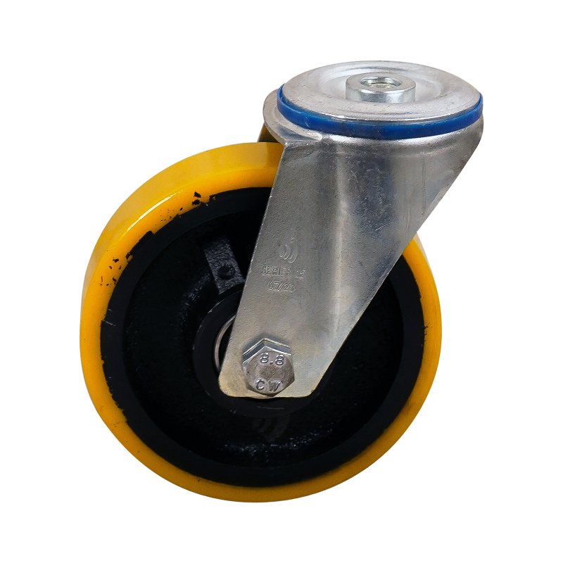 swivel castor 125mm series 28 ᠆ 15 bolt hole ball bearing