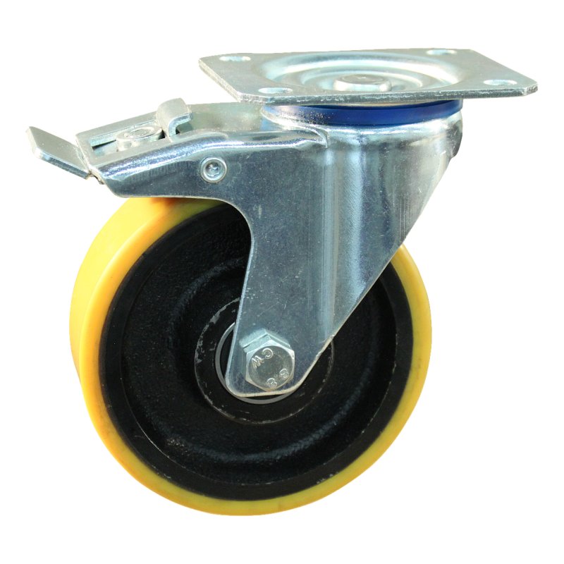 zwenkwiel geremd 200mm serie 28 ᠆ 15 plaatbevestiging kogellager