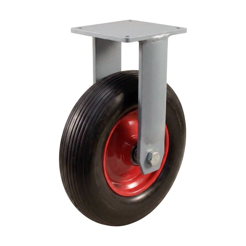 fixed castor + ball bearing Ø25 NL75mm steel red 4.00x8 line 2.50Ax8 20 plate mounting ball bearing