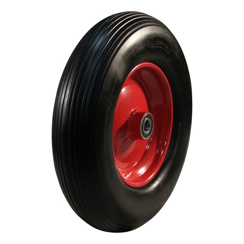 fixed castor + ball bearing Ø25 NL75mm steel red 4.00x8 line 2.50Ax8 20 plate mounting ball bearing