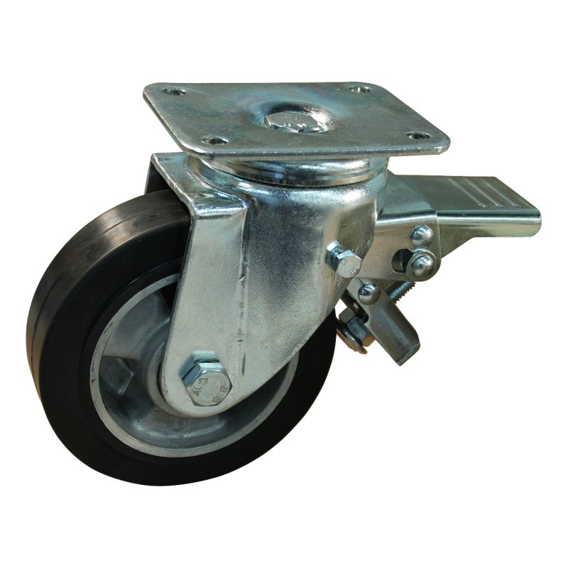 zwenkwiel geremd 100mm serie 10 ᠆ 19 plaatbevestiging kogellager