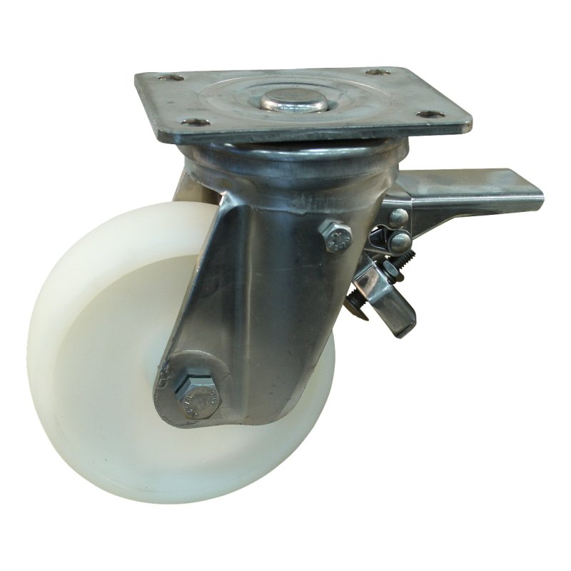swivel castor with brake 200mm serie 33 ᠆ 36 plate mounting plain bore