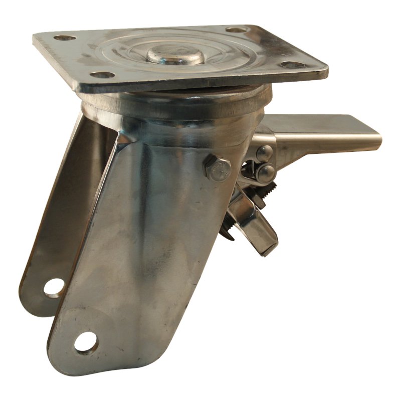 swivel castor with brake 200mm serie 33 ᠆ 36 plate mounting plain bore
