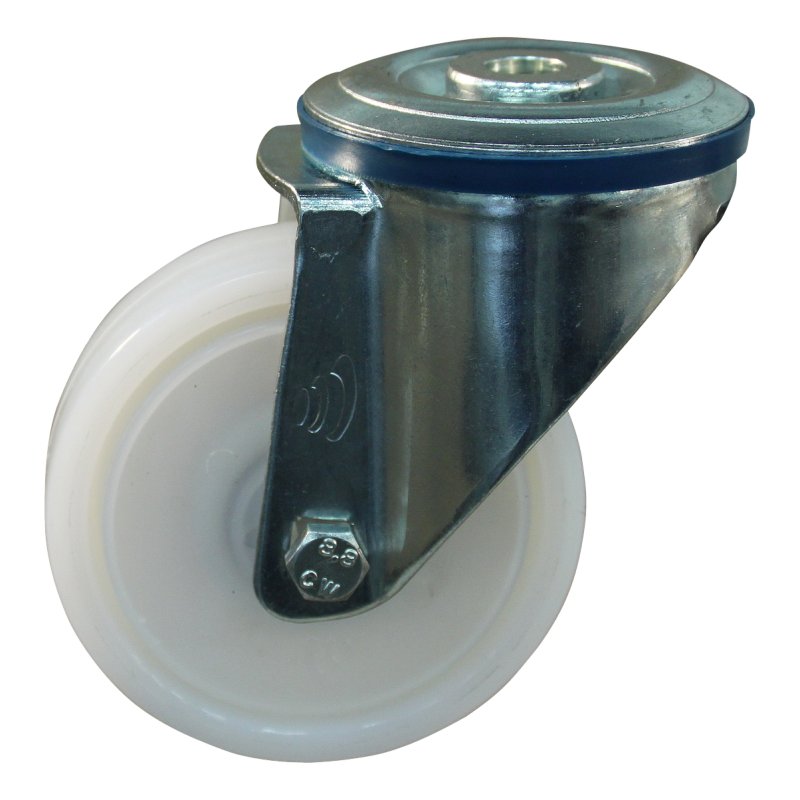 swivel castor 125mm serie 34 ᠆ 10 bolt hole ball bearing