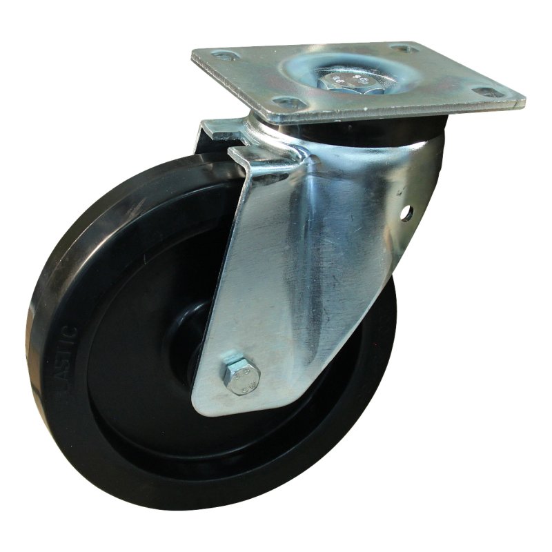 swivel castor 200mm series 07 ᠆ 32 plate mounting ball bearing