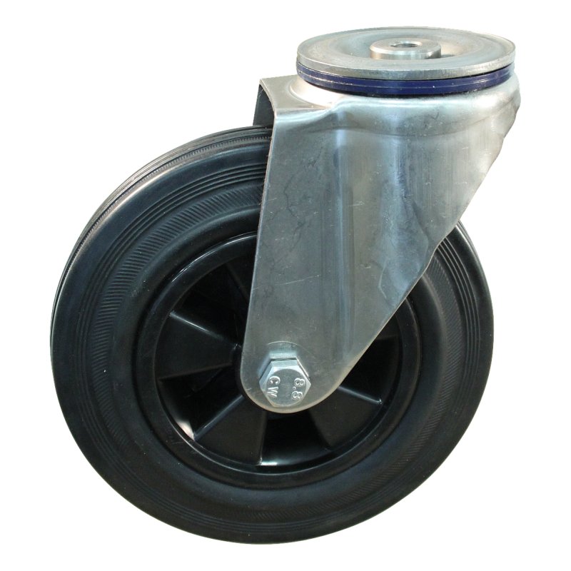 swivel castor 180mm series 01 ᠆ 31 bolt hole plain bore