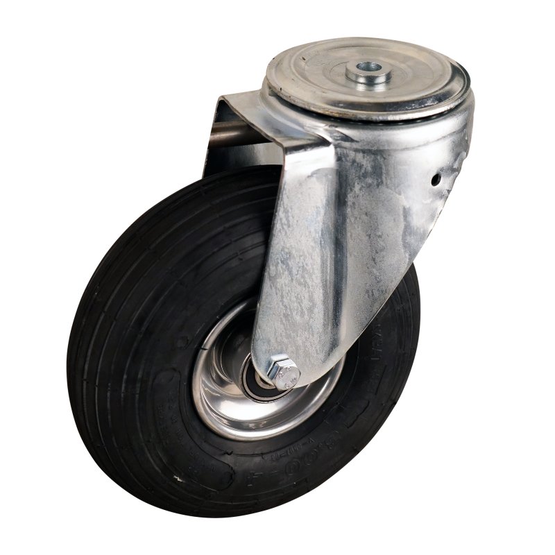 swivel castor 3.00-4 2.10x4H2 ET0 NL75mm steel V-5501 grey 91 plate mounting ball bearing