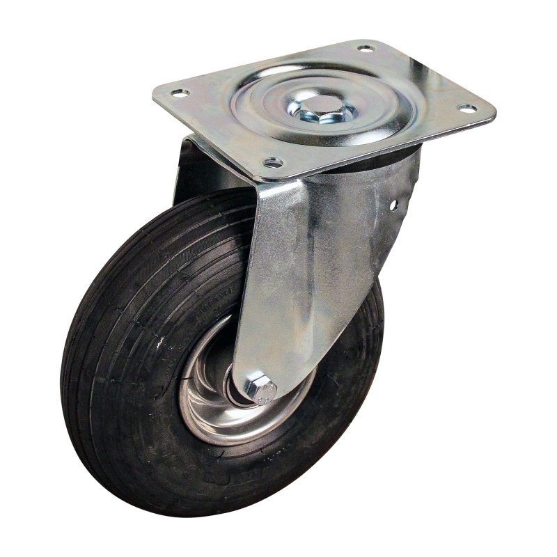 zwenkwiel 3.00-4 2.10x4H2 ET0 NL75mm staal V-5501 grijs 91 plaatbevestiging kogellager