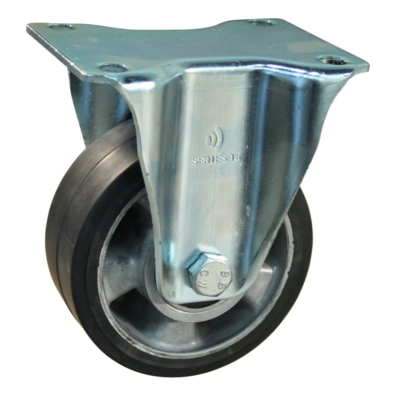 fixed castor 125mm series 10 ᠆ 16 plate mounting ball bearing