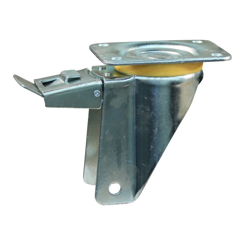 swivel castor with brake 200mm series 10 ᠆ 16 plate mounting ball bearing