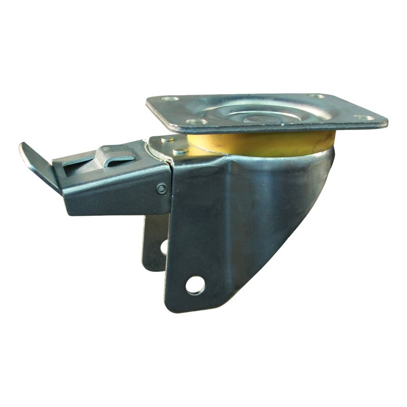 zwenkwiel geremd 125mm serie 10 ᠆ 16 plaatbevestiging kogellager